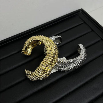 New Hyperbole Metal Open Irregular Textured Bracelets For Women -  Retro Style Personality Cuff Bracelet Jewellery - The Jewellery Supermarket